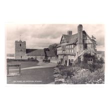 CHURCH AND GATEHOUSE, STOKESAY, SHROPSHIRE. unused postcard Walter Scott =