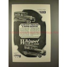 1928 Whippet 4-cylinder Sedan & 6-cylinder Sedan Ad!!