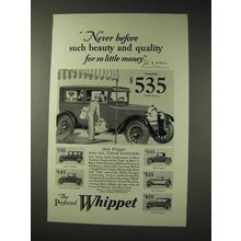 1928 Whippet Coach Car Ad - Such Beauty and Quality