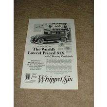 1928 Whippet Six 5-passenger Coach Ad, NICE!!