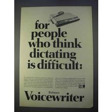 1966 Edison Voicewriter Ad - Think Dictating Difficult