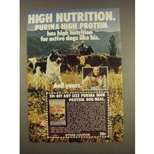 1976 Purina High Protein Dog Meal Ad - High Nutrition