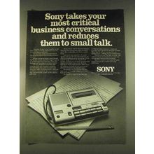1976 Sony TC-150 Cassette-Corder Ad - Small Talk