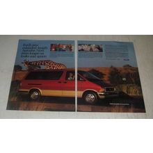 1989 2pg Ford Aerostar Van Ad - Ford's new extended-length Aerostar