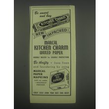 1950 Marcal Advertisement - Kitchen Charm Waxed Paper and Tea Napkins