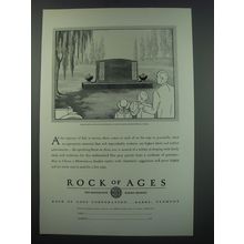 1930 Rock of Ages Memorials Ad - Illustration shows an example of carved