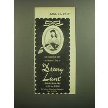 1947 Drury Lane Chocolates Ad - The sweeter gift on Mother's Day is Drury Lane