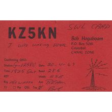 Cristobal Canal Panama 1960s Old QSL Amateur Radio Card