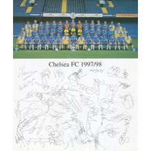 Chelsea Football Club 1997 1998 Full Team Printed Signed Photo