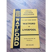 1966/67 Watford vs Liverpool - FA Cup 3rd Round, 28/1/1967 * FREE P&P *