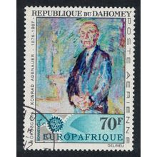 Dahomey Dr. Adenauer Commemoration painting by O.Kokoschka 1967 CTO SG#294