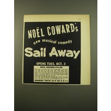 1961 Sail Away Play Ad - Noel Coward's new musical comedy Sail Away