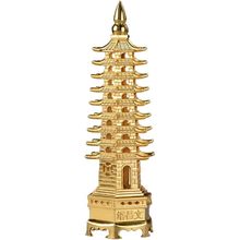 BRABUD 5.1'' Alloy Fengshui 9 Level Pagoda Wenchang Tower Statue Protection Busi
