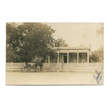 Postcard USA TX Texas unknown house building maybe Navasota ? RPPC posted 1907