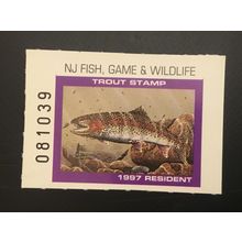 ICOLLECTZONE US New Jersey 97 Resident Trout Stamp Stamp VF NH