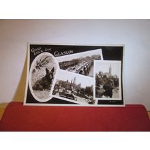 multiview, GLASGOW used vintage postcard by Valentine 1949 pm =