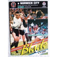 1992 programme Sheffield United v. Norwich City