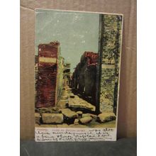 VICOLO DEL BALCONE PENSILE, POMPEII, Italy used antique postcard 1906 pm =