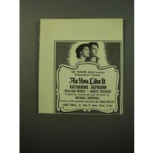 1950 As You like It Play Advertisement - Katharine Hepburn