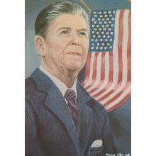 Ronald Reagan Old Masters Painting Postcard