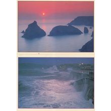 Penzance Cornwall 2x Amazing Night Illuminations Large Postcard s
