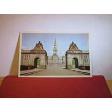 ENTRANCE, CHRISTIANSBORG CASTLE, COPENHAGEN, DENMARK ..unused postcard. =