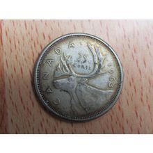 1963 Queen Elizabeth ll 25 Cents Canada Coin