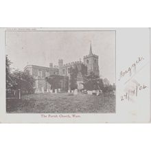 The Parish Church Ware Hertfordshire Postcard (QHER377)