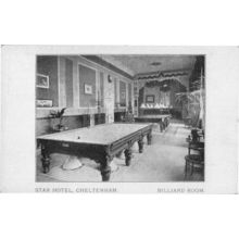 Star Hotel Billiard Room Cheltenham Gloucester Old Postcard