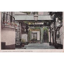 Billiards Sign at Fleece Hotel Westgate Street Gloucester Old Postcard