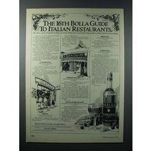 1979 Bolla Wine Ad - 16th Guide to Italian Restaurants