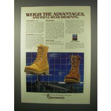 1980 Browning Waterproof Boots Ad - Weigh Advantages