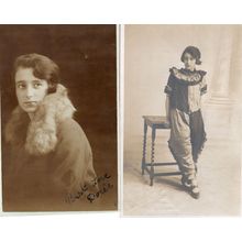 Doris As Bizarre Clown Posh Fur Ladies Jacket Hand Signed 2x Fashion Postcard s