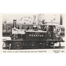 Preston Train at East Southsea Real Photo Railway postcard