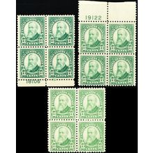 622, Mint NH 13¢ - THREE Blocks of Four CV $228.00 * Stuart Katz