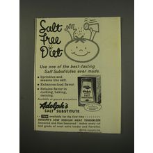 1956 Adolph's Salt Substitute Advertisement
