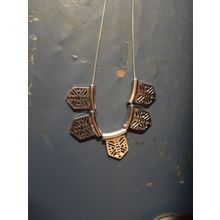womens silver tone metal necklace