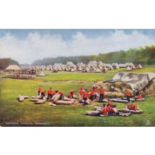Rushmoor Soldiers Camping Ground Tucks Oilette Military Old Postcard
