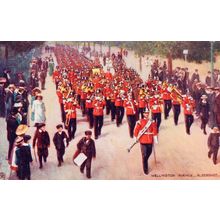 Aldershot Wellington Avenue Parade Tucks Oilette Old Military Postcard