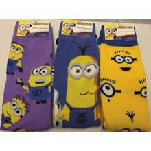NEW 3 Pairs Minions Crew Socks Shoe Size 6-12