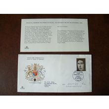 1969 GB Prince Charles 21st Birthday Arms Caernarvon Cover Readdressed Lancaster