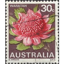 AUSTRALIA, FLOWER, Waratah, violet-brown 1968, 30c, #3