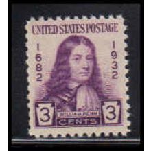 724 3c William Penn Fine MNH O3550