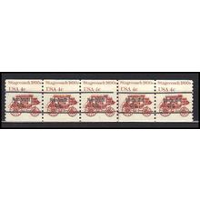 1898Ab 4c Stagecoach Fine MNH Dry Gum PNC 5/5 Line Gap AA0059