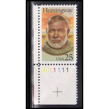 2418 25c Ernest Hemingway Fine MNH P#S LL A11111 KA9007