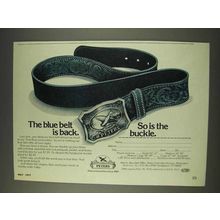 1977 Peters Cartridge Belt Buckle Ad - Blue Belt Back
