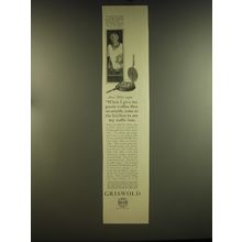 1926 Griswold Waffle Iron Ad - Aunt Ellen says: When I give my guests waffles