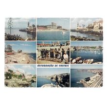 multiview, CASCAIS, PORTUGAL used vintage postcard 1960s =
