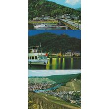 Germany Traben Trarbach Boat Ship Ferry Aerial 3x Postcard s