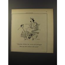 1953 American Airlines Ad - cartoon by Bernard Wiseman - Shoe Salesman
